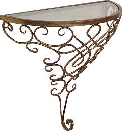 Wandregaltisch, gold (antik goldfarben), B:40cm
