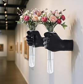Wandskulpturen, Hände, Vase, Heimdekoration,