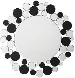Wandspiegel Bubble Silber/Schwarz