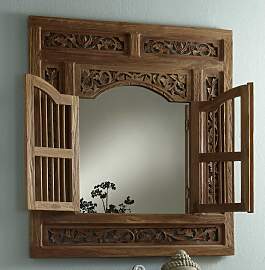 Wandspiegel SIT, beige (natur), B:80cm H:90cm