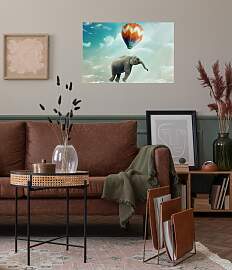 Wandsticker QUEENCE "Balloon", blau,