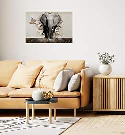 Wandsticker QUEENCE "Elefant", grau,