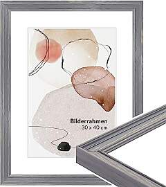 WANDStyle Bilderrahmen 10x10 Grau, gemasert,