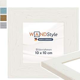 WANDStyle Bilderrahmen 10x10 Weiß, Landhausstil