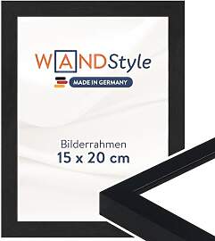 WANDStyle Bilderrahmen 15x20 Schwarz, gemasert,