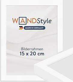 WANDStyle Bilderrahmen 15x20 Weiß, gemasert,