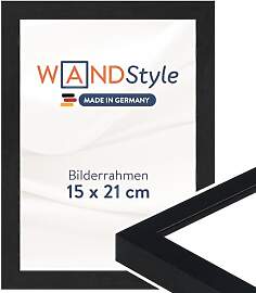 WANDStyle Bilderrahmen 15x21 Schwarz, gemasert,