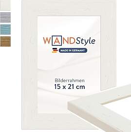 WANDStyle Bilderrahmen 15x21 Weiß, Landhausstil