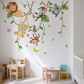 Wandtattoo Dschungel Deko Wandsticker Kinderzimmer 