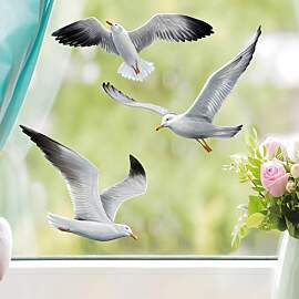 Wandtattoo Loft Fensterbild mit fliegenden Möwen