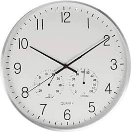 Wanduhr Alluminium Silberfarben Ø ca. 38cm