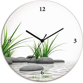 Wanduhr ARTLAND "3 D Steine", weiß,