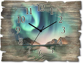 Wanduhr ARTLAND "Auroraborialis - Nördliches 