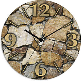 Wanduhr ARTLAND "Braune Steinwand",
