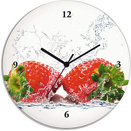 Wanduhr ARTLAND "Erdbeeren mit