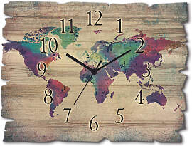 Wanduhr ARTLAND "Holzuhr bunte