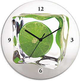Wanduhr ARTLAND "Limette im Eiswürfel", 