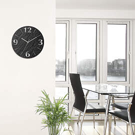 Wanduhr ARTLAND "Schiefer", schwarz,