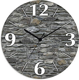 Wanduhr ARTLAND "Schiefermauer", grau,