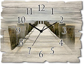 Wanduhr ARTLAND "Steg ins Watt", beige