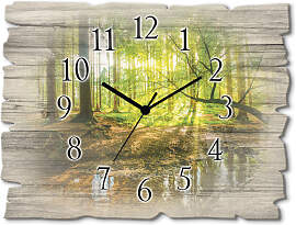 Wanduhr ARTLAND "Wald mit Bach", grün,