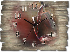 Wanduhr ARTLAND "Wein - Rotwein", rot,