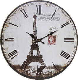 Wanduhr "Eiffelturm II", weiß, B:33,8cm 