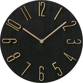 Wanduhr Tempo II Schwarz/Goldfarben