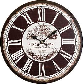 Wanduhr "Welcome", schwarz, B:33,8cm