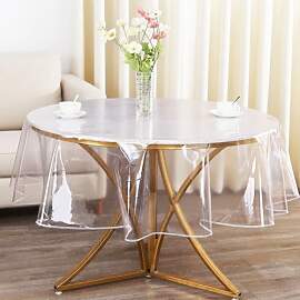 Wapasezyar Tischdecke Transparent Rund 180cm, PVC