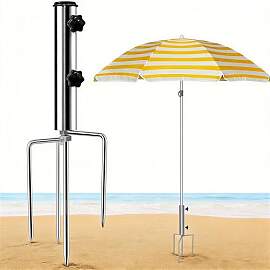 Warmfay Erdspieß Sonnenschirm mit 4 Heringen,