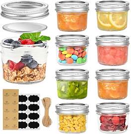 warmhut 8 Stück Mason Jar mit Deckel, 125ml