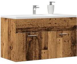 Waschbecken-Schrank aus altem Holz, Holzwerkstoff, 