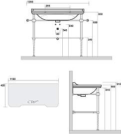 Waschbecken/Waschbecken mit Metallunterbau