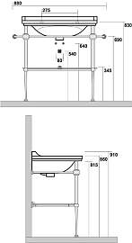 Waschbecken/Waschbecken mit Metallunterbau