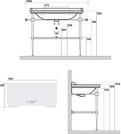Waschbecken/Waschbecken mit Metallunterbau