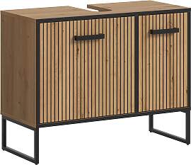 Waschbeckenunterschrank Bagno Eiche Artisan/Schwarz