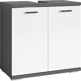 Waschbeckenunterschrank Nebras Anthrazit/Weiß