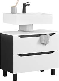 Waschbeckenunterschrank Wave II in Schwarz/Weiß