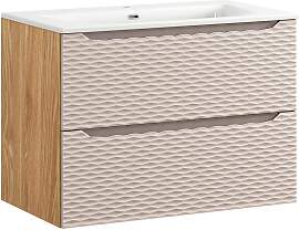 WASCHTISCH 80cm Elora Beige und Holz