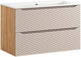 WASCHTISCH 90cm Elora Beige und Holz