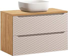 WASCHTISCH 90cm Elora Beige und Holz