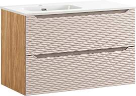 WASCHTISCH 90cm Elora Beige und Holz
