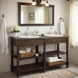 Waschtisch mit gedrechselten Beinen - für