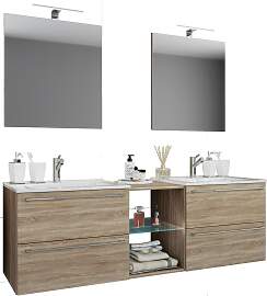 Waschtisch VCM "3-tlg. Doppel Waschplatz