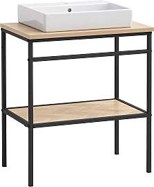 Waschtisch WELLTIME, eiche hell, schwarzmatt,