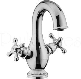 Waschtischarmatur Retro mit Kreuzgriff Chrom