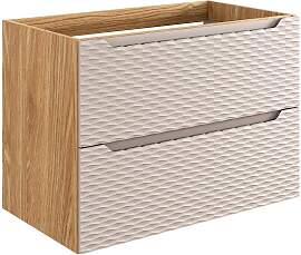 WASCHTISCHUNTERSCHRANK 80cm Elora Beige und Holz