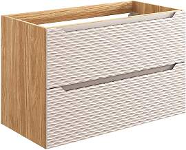 WASCHTISCHUNTERSCHRANK 90cm Elora Beige und Holz