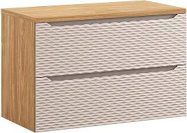 WASCHTISCHUNTERSCHRANK 90cm Elora Beige und Holz